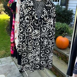 Tory Burch black and white topper coat